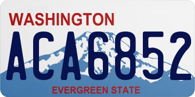 WA license plate ACA6852