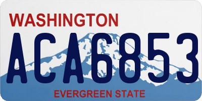 WA license plate ACA6853