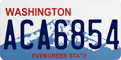 WA license plate ACA6854