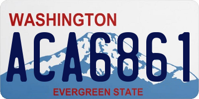 WA license plate ACA6861