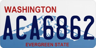WA license plate ACA6862