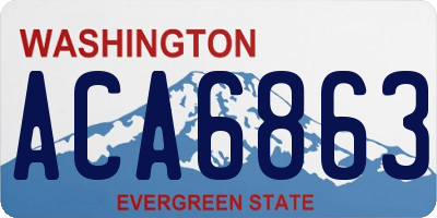 WA license plate ACA6863
