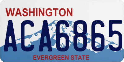 WA license plate ACA6865