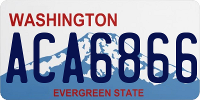WA license plate ACA6866