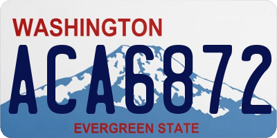 WA license plate ACA6872