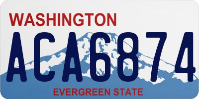 WA license plate ACA6874