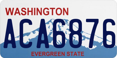 WA license plate ACA6876