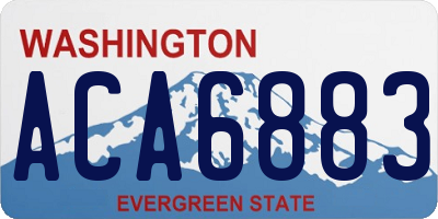 WA license plate ACA6883