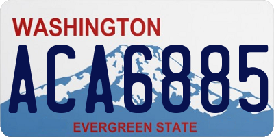 WA license plate ACA6885