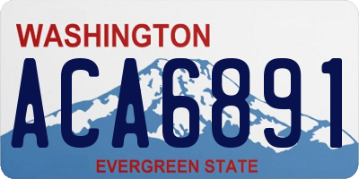 WA license plate ACA6891