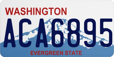 WA license plate ACA6895