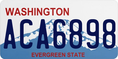 WA license plate ACA6898