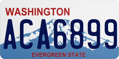 WA license plate ACA6899