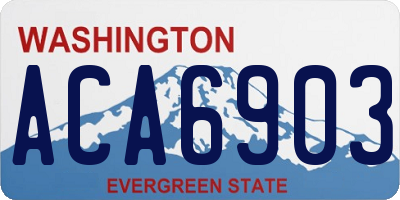 WA license plate ACA6903