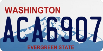 WA license plate ACA6907