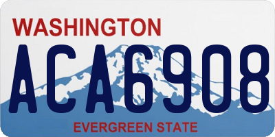 WA license plate ACA6908
