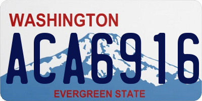 WA license plate ACA6916