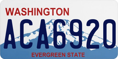 WA license plate ACA6920