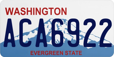 WA license plate ACA6922