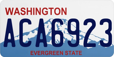 WA license plate ACA6923