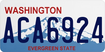 WA license plate ACA6924