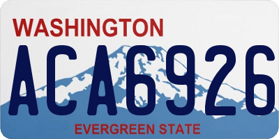WA license plate ACA6926