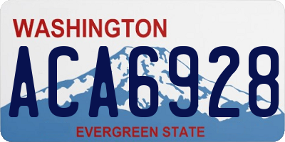 WA license plate ACA6928