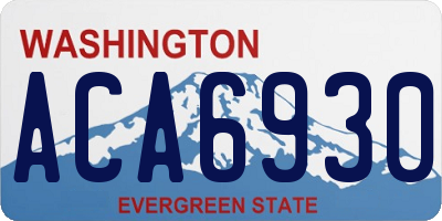 WA license plate ACA6930
