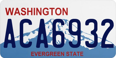 WA license plate ACA6932