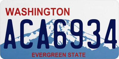 WA license plate ACA6934