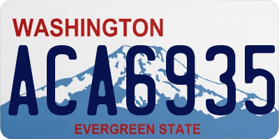 WA license plate ACA6935