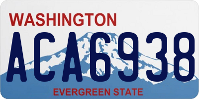 WA license plate ACA6938
