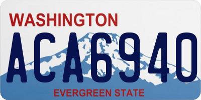 WA license plate ACA6940