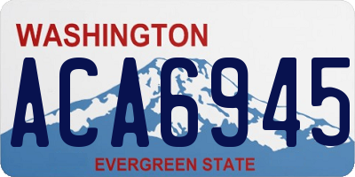 WA license plate ACA6945