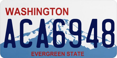 WA license plate ACA6948