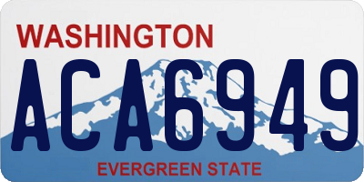 WA license plate ACA6949