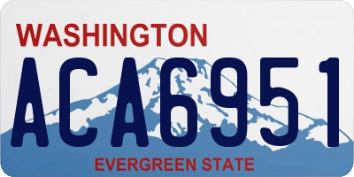 WA license plate ACA6951
