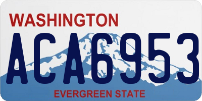 WA license plate ACA6953