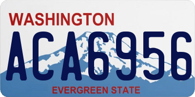 WA license plate ACA6956