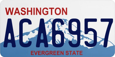 WA license plate ACA6957