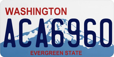 WA license plate ACA6960