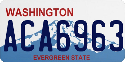 WA license plate ACA6963