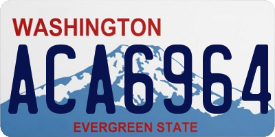 WA license plate ACA6964