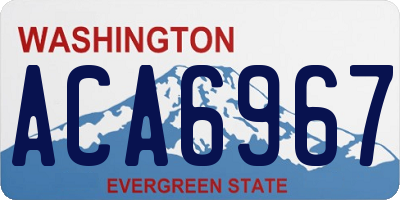 WA license plate ACA6967