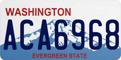 WA license plate ACA6968