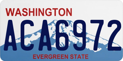 WA license plate ACA6972