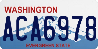 WA license plate ACA6978