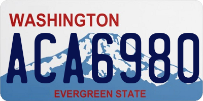 WA license plate ACA6980