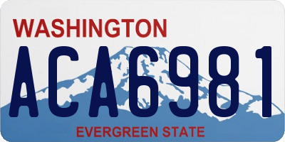 WA license plate ACA6981