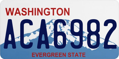 WA license plate ACA6982